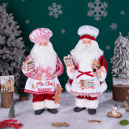 Papai Noel Gourmet Confeiteiro 41cm vermelho memórias de confeitaria, papai Noel