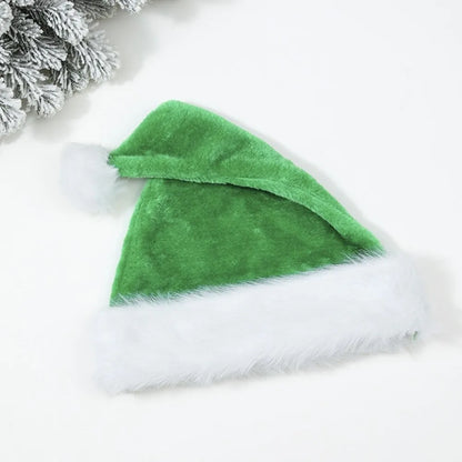 Gorro de Papai Noel de Veludo Multicolorido, Touca Natalina de Pelúcia Colorida
