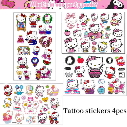 Kit de hello kitty para decoração de festa de aniversário de Kitt - 217 peças, incluindo top