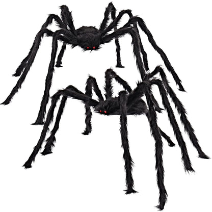 Aranhas Grandes Iluminadas de Halloween Adereços de Aranha Peluda Realista Halloween
