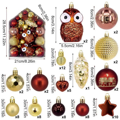 Bolas Natal Diversificados Pacote com 75 Bolas de Natal Vermelhas e Douradas Bolas Retrô
