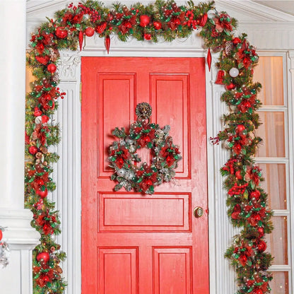 Flores de Natal Poinsétia Artificiais com Estampa Xadrez 6/10 peças Tamanho: 14cm*5.51 Pol.