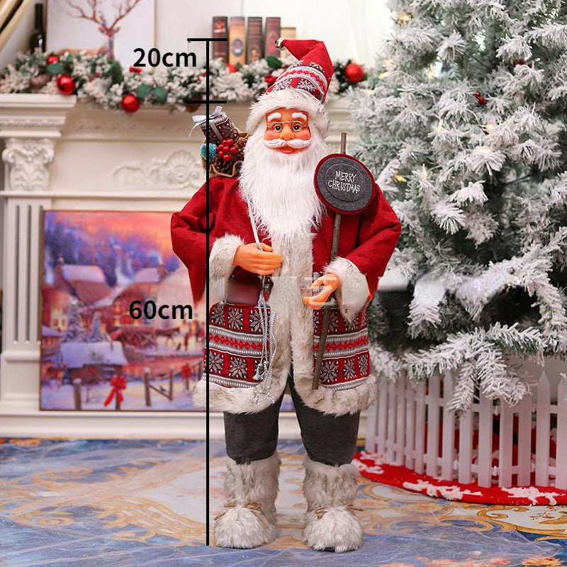 Papai Noel Grande Estatueta de Papai Noel Boneco de Papai Noel Estátua Ornamento Figura