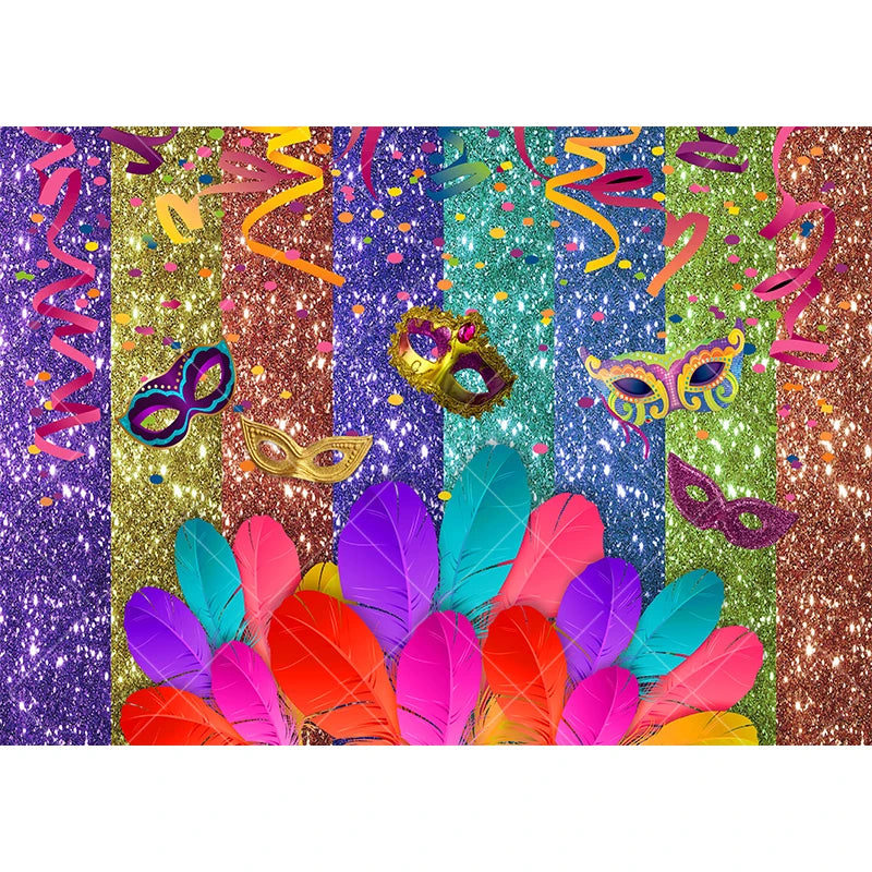 Carnaval, cenário fotográfico, roxo, verde, dourado, máscara, baile, dança, fundo máscaras