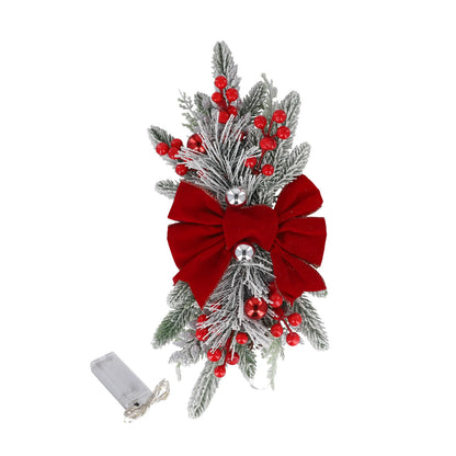 Guirlanda de Natal artificial pré-iluminada 1 unidades, lágrima de Natal sem fio com pinha