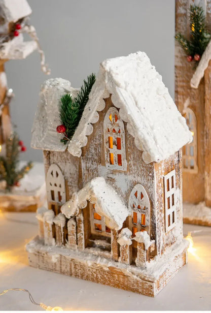 Cerca Decoração Natal Neve Pinho Decoração árvores Natal | Portão árvore natal madeira