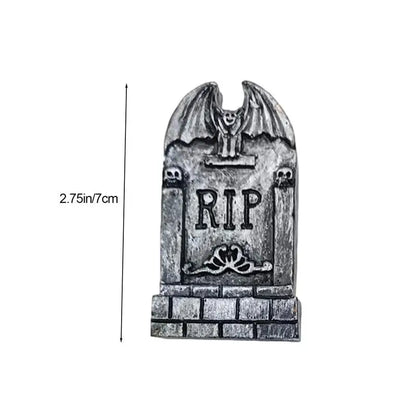 5 estatuetas jardim miniatura Halloween RIP - decoração lápimini estatuetas resina