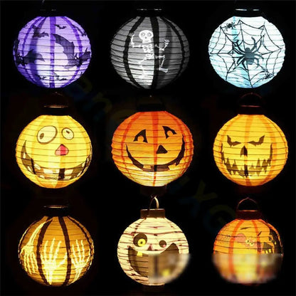 Lanterna de Papel LED 21cm Decoração de Halloween c/1 und - Aranha