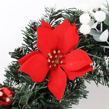 Guirlanda de Natal 40cm Guirlanda de Natal com pinhas artificiais bagas e flores férias