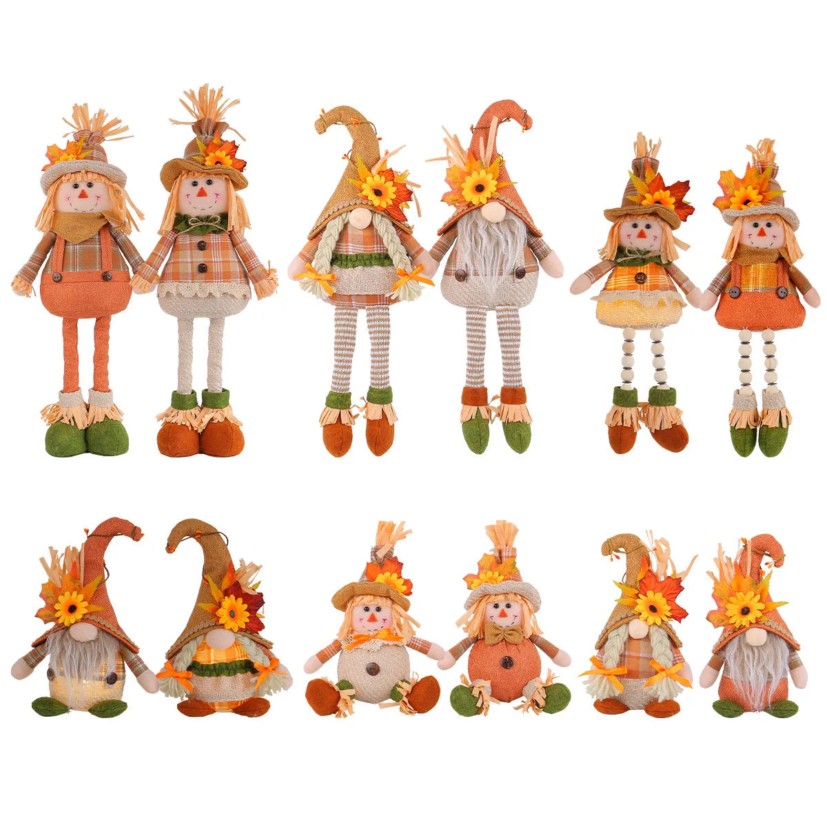 Bonecos Espantalho Gnomo Homem Pé Comprido Espantalho 50cm palha junino decorativo