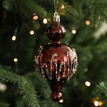 Bolas Natal Plástico Café/Bege Enfeite pendurado de Natal, enfeite de gota árvore de natal