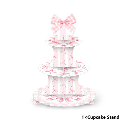 Suporte floral Dia das Mães Suporte floral de 3 camadas para cupcake para festa de chá