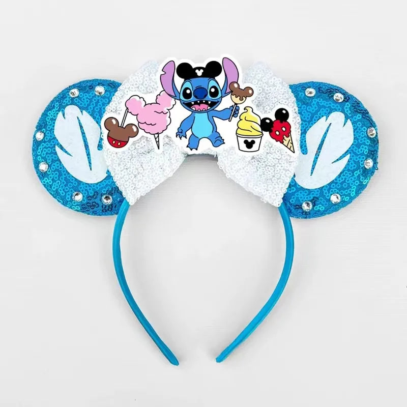 Tiaras Acessórios Disney orelha de rato com laço brilhante, Lantejoula de dupla celebração