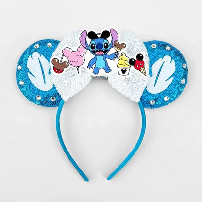 Tiaras Acessórios Disney orelha de rato com laço brilhante, Lantejoula de dupla celebração