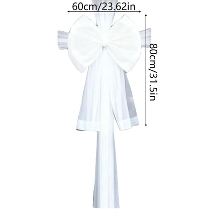 Laços grandes de banco de casamento com caudas longas 60x80cm, decorações corredor