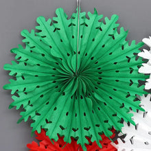 Carregar imagem no visualizador da galeria, Decoração de festa de Natal vermelho verde-branco - 16 peças de lanternas de papel
