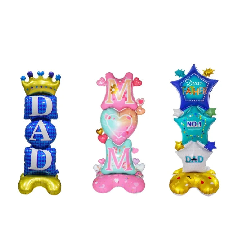 Balões grandes de pé para mamãe, balões gigantes de folha metálica autoportantes formato