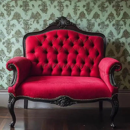 Trono Sofá de Estilo Barroco/Vitoriano e Trono Decorativo Vermelho para Shopping Centers