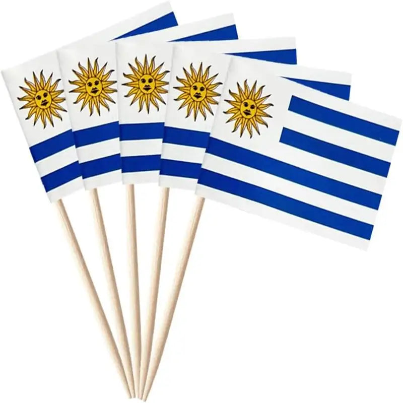 Bandeirinhas Copa do Mundo 500 Peças Bandeira do Uruguai Bandeiras de palito de dente