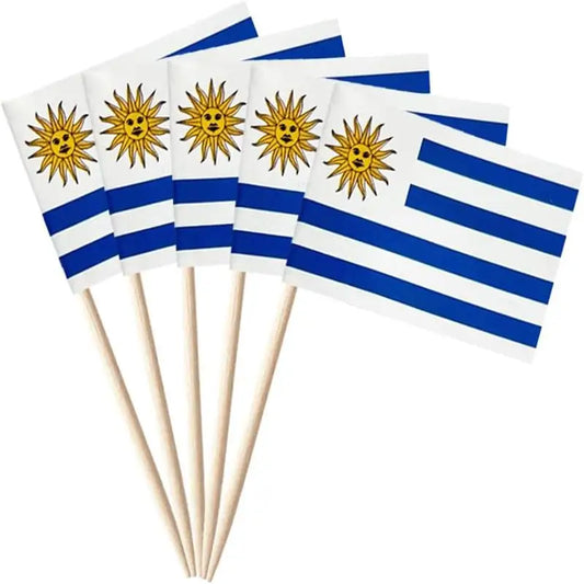 Bandeirinhas Copa do Mundo 500 Peças Bandeira do Uruguai Bandeiras de palito de dente
