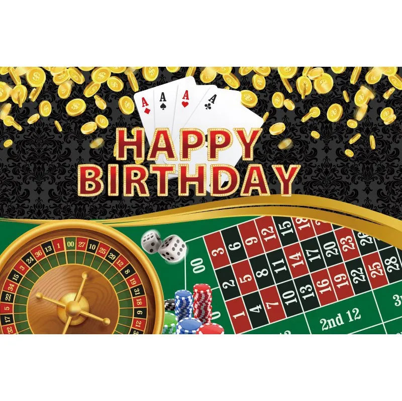 Cenário de aniversário de cassino Las Vegas Casino Noite Tema de Aniversário Decorações