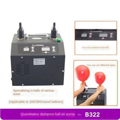 Inflador Elétrico de Balões Lagenda B322 (Terceira Geração / Versão Digital com Bico Duplo)