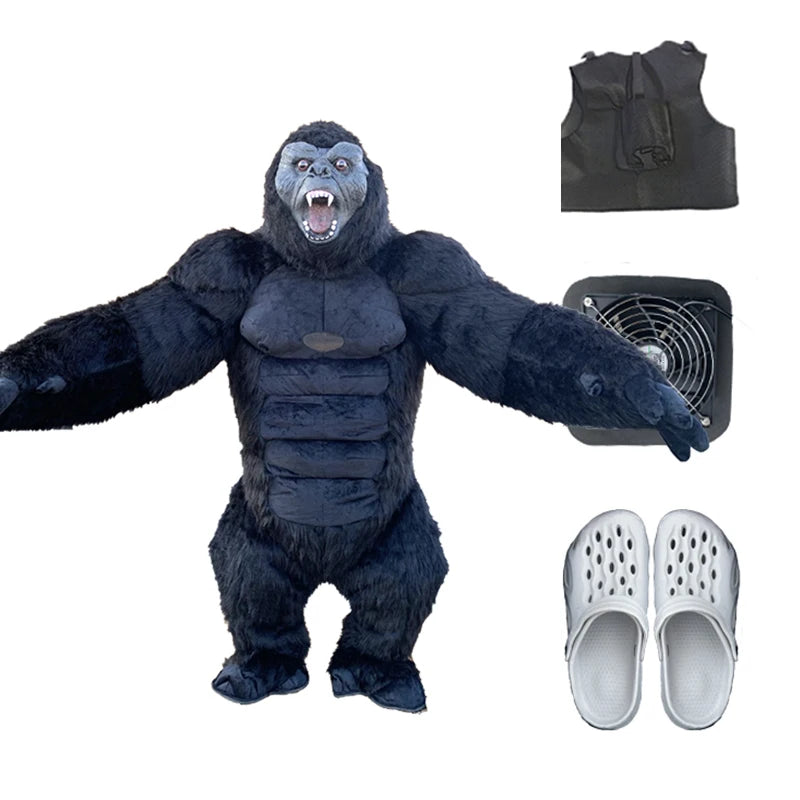 Fantasia Urso Polar Inflável Natal Mascote Traje kit Completo Mascote para Natal