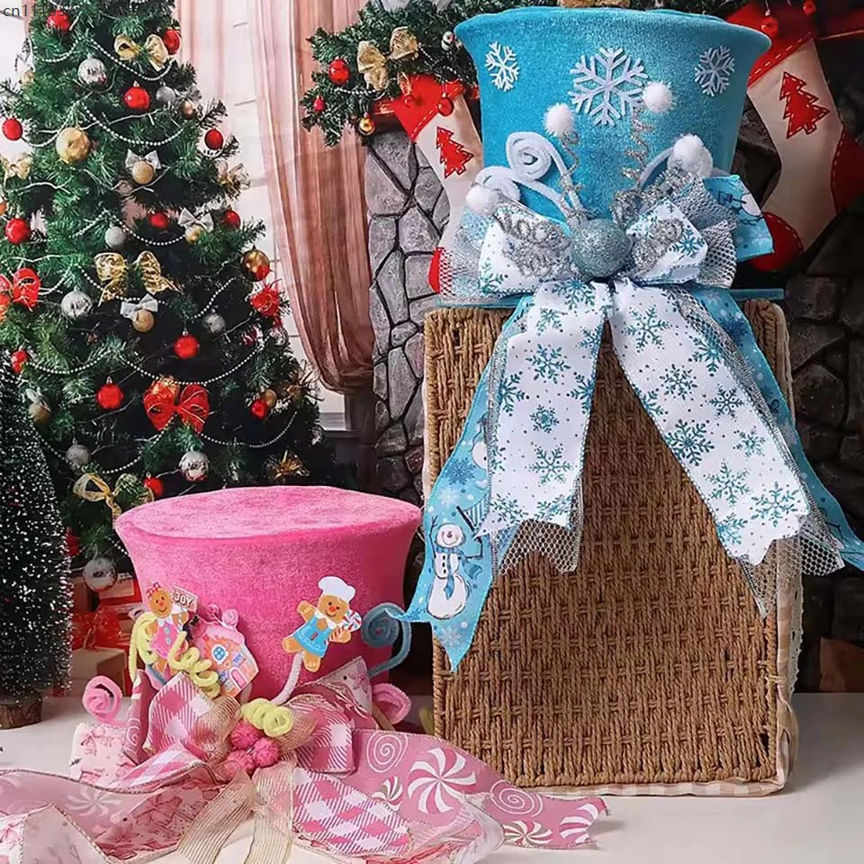 Topo de Árvore de Natal Chapéu de Árvore de Natal de Bengala Doce, Chapéu de Topo de Árvore Vermelho