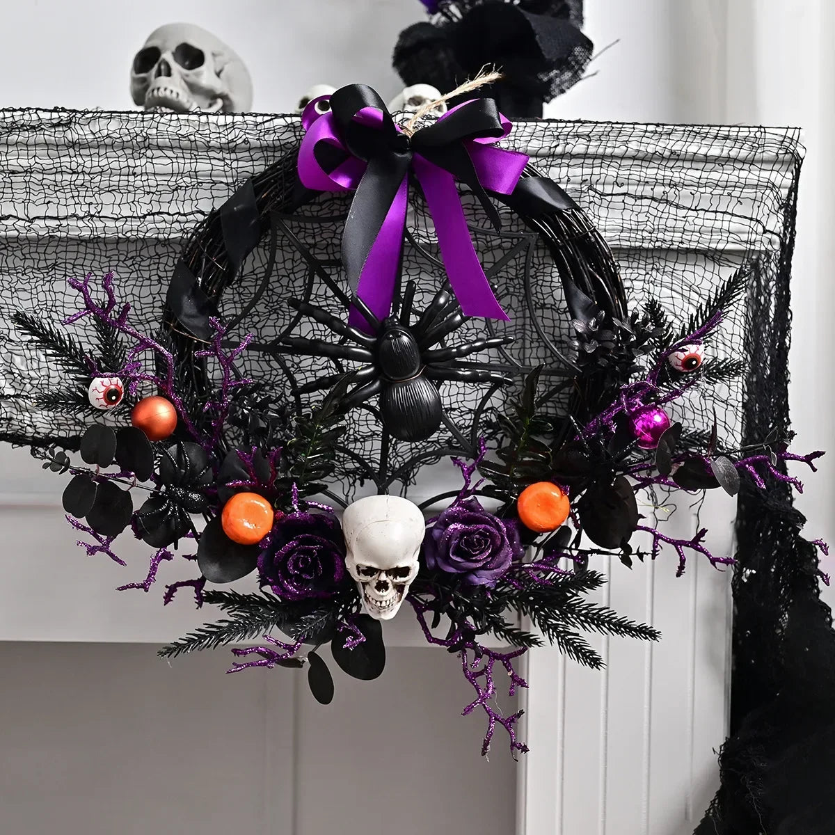 Guirlanda de Halloween com Videiras Roxas, Guirlanda de Halloween com Videiras Roxas