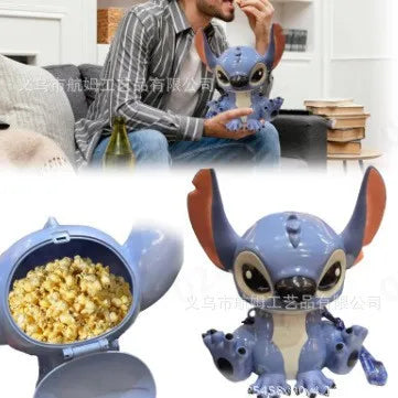 Copo com Tampa Lúdica e Canudo Stitch 500 ml Plasútil