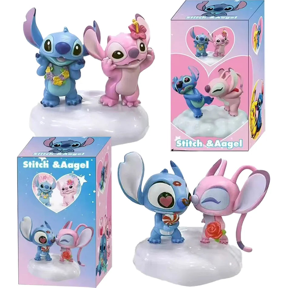 Lilo & Stitch Lovers Modelo Doll Angel Kissing Estatueta Figuras De Mesa Para Namorada