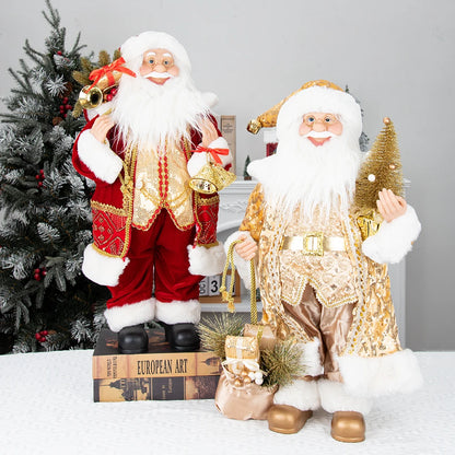 Boneco Papai Noel 60Cm Com Dourado