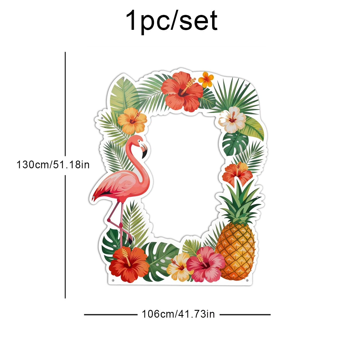 Moldura para Fotos com Tema Havaiano/Tropical com a Inscrição "Olá, Verão" Painéis Tema Havaiano/Tropical