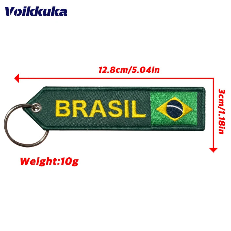 Chaveiro Copa do Mundo Anel Chaveiro Bandeira Nacional Brasileira Azul e Amarelo Misto