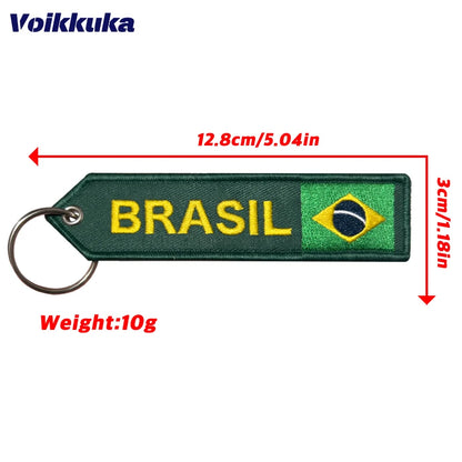 Chaveiro Copa do Mundo Anel Chaveiro Bandeira Nacional Brasileira Azul e Amarelo Misto