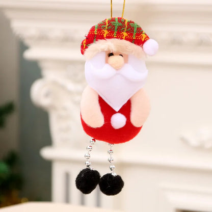 Kits Enfeites Natal Pelúcia Papai Noel e Neve Rena e Urso com Roupinha Verde e Vermelho