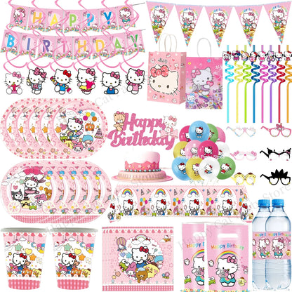Kit de hello kitty para decoração de festa de aniversário de Kitt - 217 peças, incluindo top