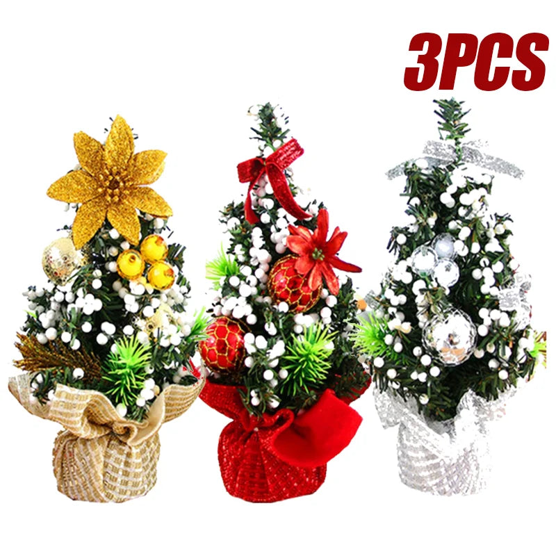 Mini Árvores de Natal 3 Peças Árvore de Natal de Mesa 20cm Decoração de Árvore de Natal