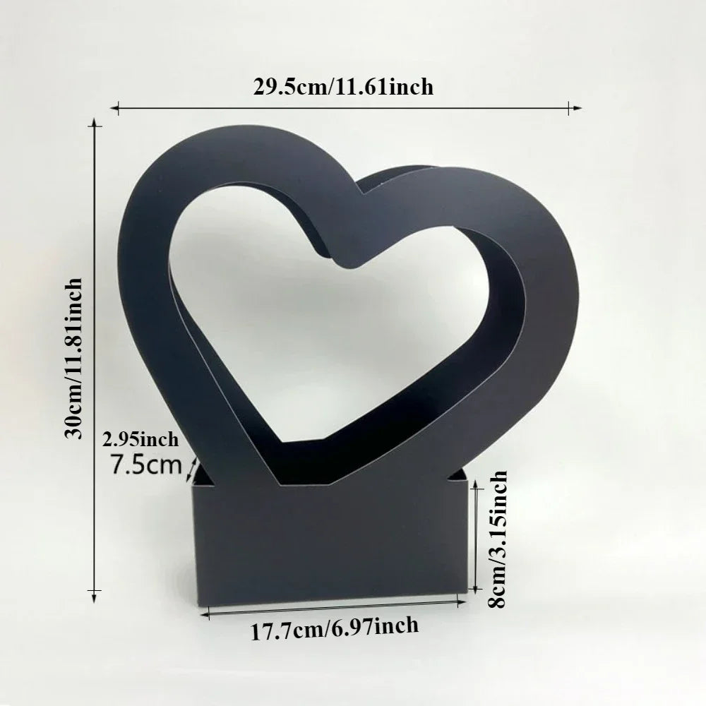 Sacola de flores amor conjunto de 10 peças cestos decorativos flores papelão dourados