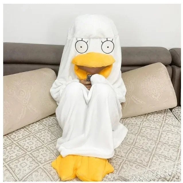 Fantasia Adulto Pintinho Pijama para Adulto - Traje Cosplay de Pelúcia Pato Flanela Traje