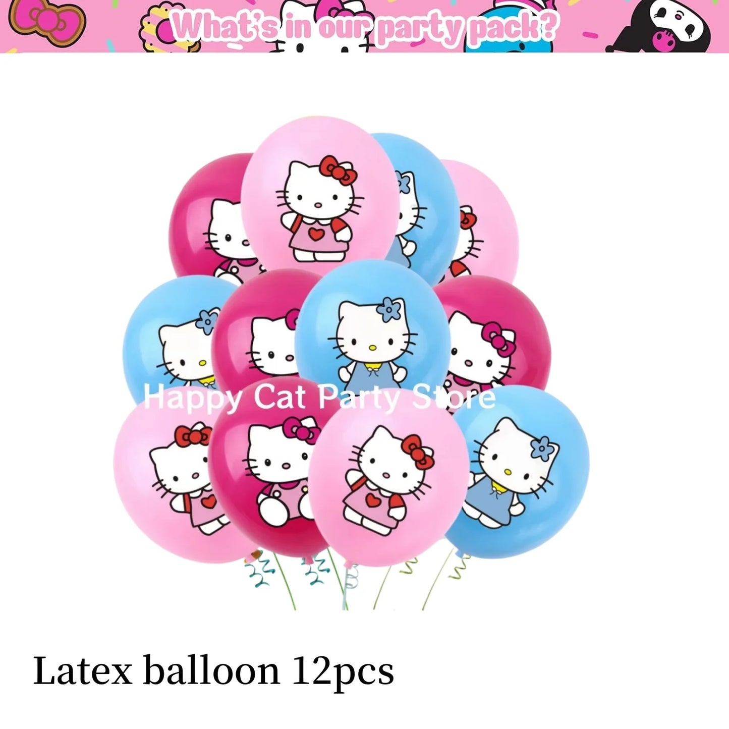 Kit de hello kitty para decoração de festa de aniversário de Kitt - 217 peças, incluindo top