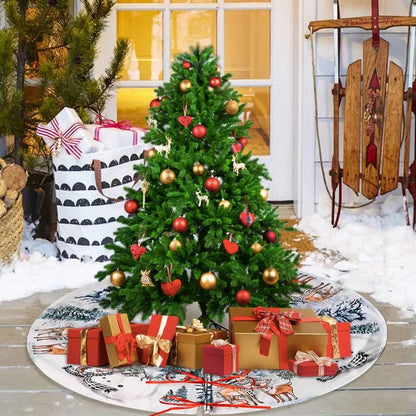 Saia para árvore de Natal, 75 até 122 cm, boneco de neve, rena, floco de neve, saia clássica