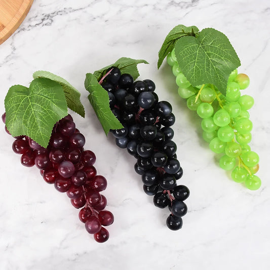 Frutas artificiais uvas para decoração realista de uva falsa realista de plástico