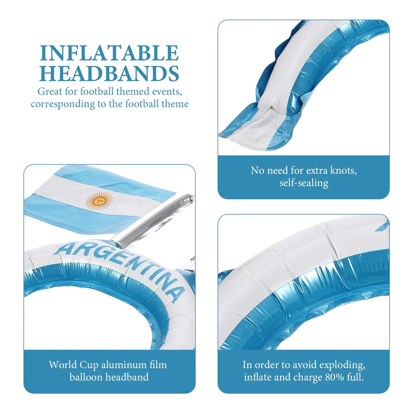 Faixa Copa do Mundo de cabeça com tema de futebol faixa de cabeça para fãs de futebol