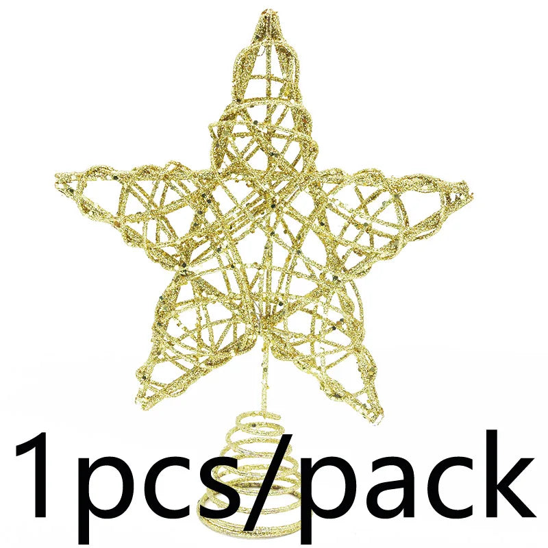 Ponteira Para Árvore De Natal Estrela Rose Com Glitter