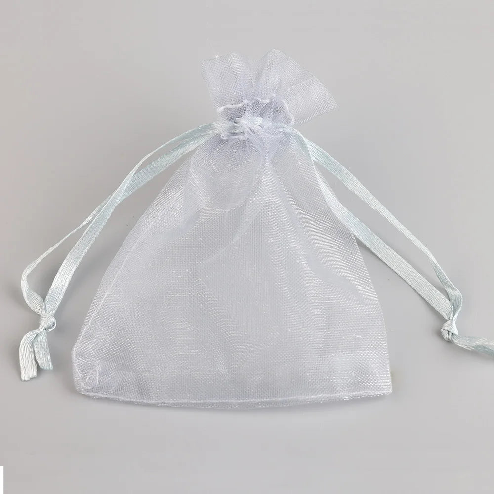 Sacolinhas Grande Organza Saco De Organza Branco 15x20cm - Pacote 50 Gala, Multicor