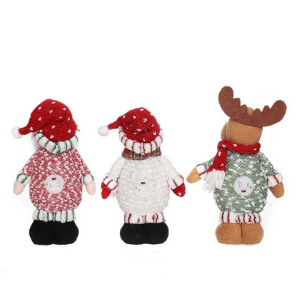 Ornamentos de boneco de neve de Natal, boneco de neve em pé, comprimento