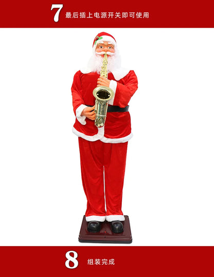 Papai Noel Dançante Animado Tamanho Real De 6' Shopping, Papai Noel Dançante Enfeites