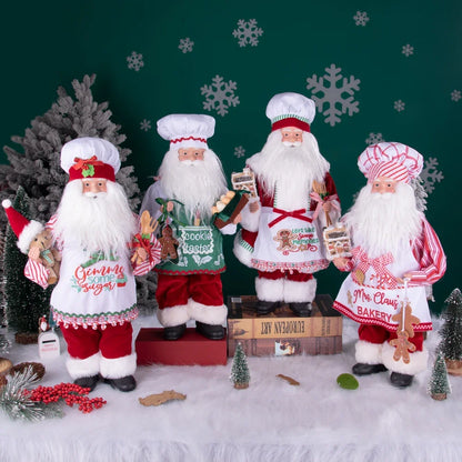 Papai Noel Gourmet Confeiteiro 41cm vermelho memórias de confeitaria, papai Noel