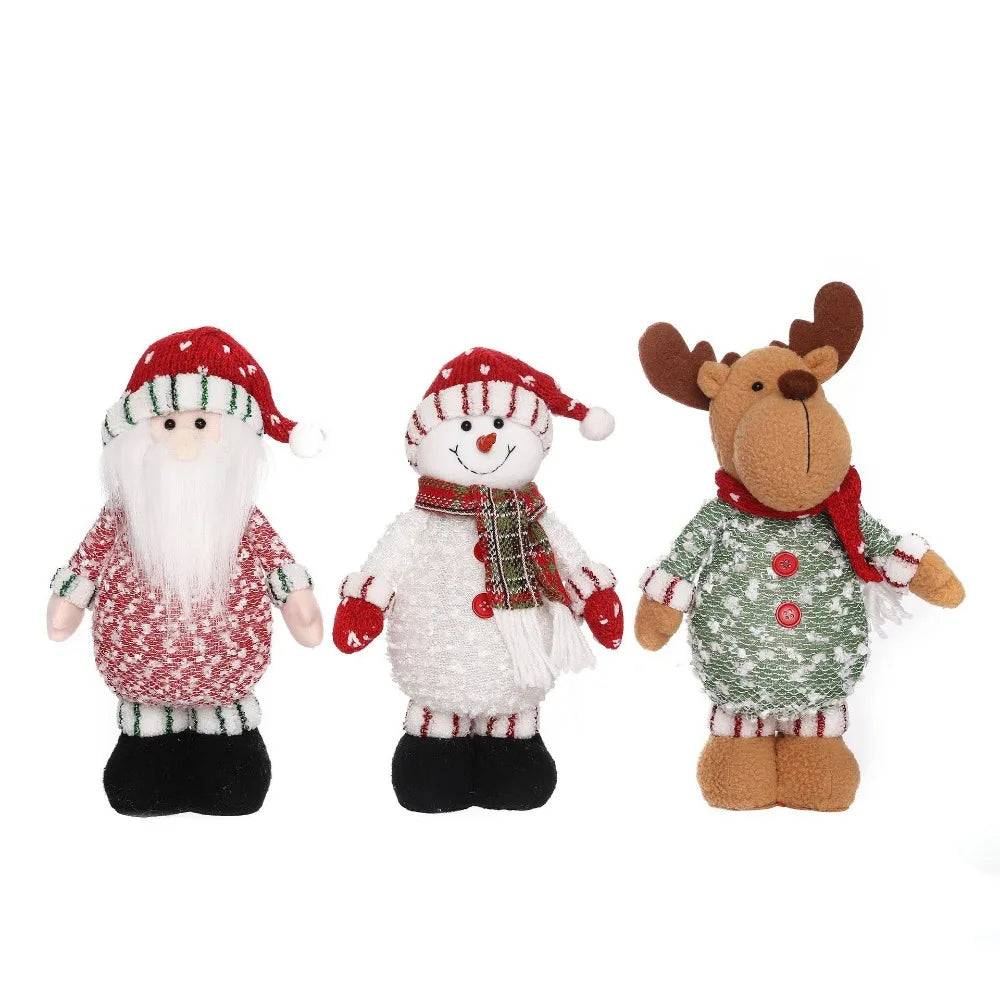 Ornamentos de boneco de neve de Natal, boneco de neve em pé, comprimento